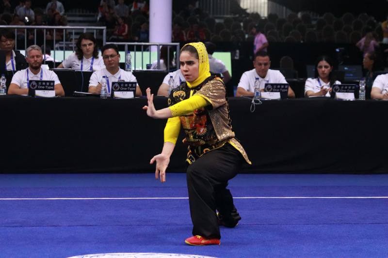 هلیا اسدیان در مسابقات ووشو قهرمانی جهان 2025 برزیل